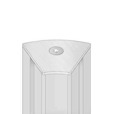 60-230-5 MODULAR SOLUTIONS ALUMINUM END CAP 45MM X 45MM RADIUS 45? W/HARDWARE